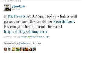 Tweet from WWF to Rktweets